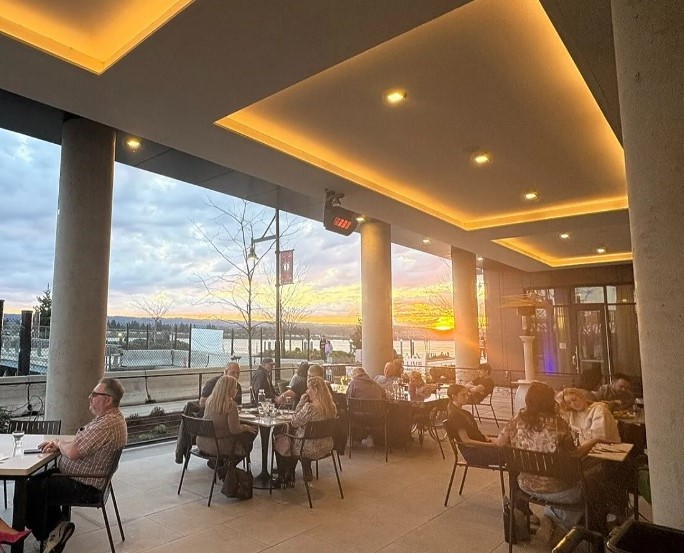 Ondus Restaurant patio at sunset