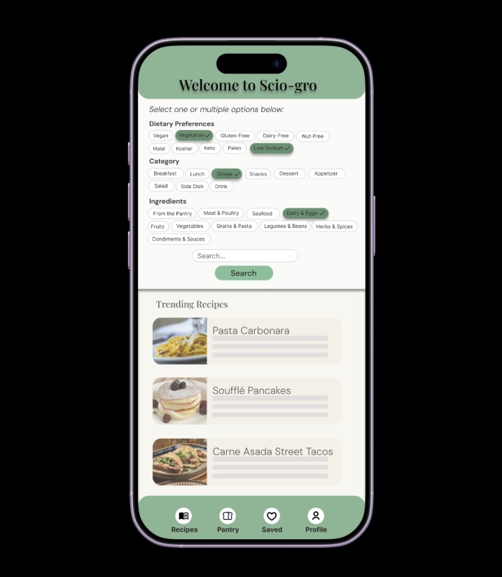 Scio-gro app screenshot